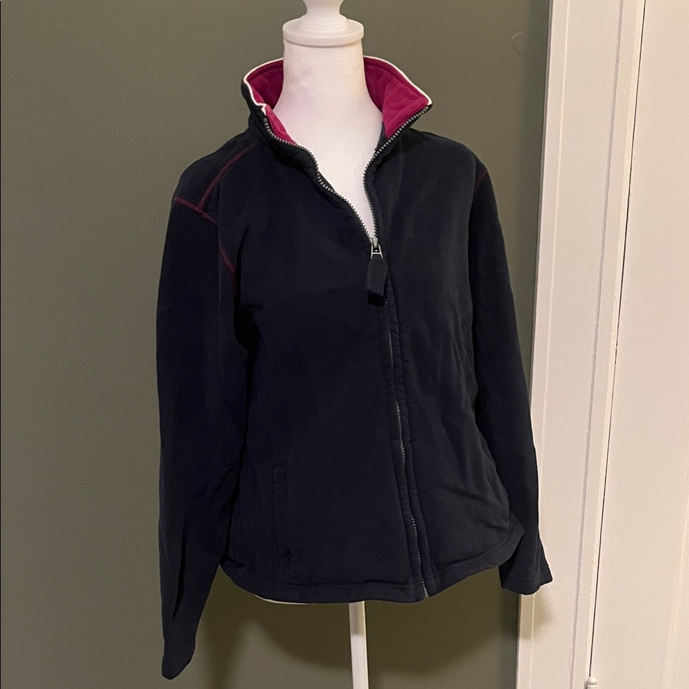 Women's Navy and Pink zip up sweatshirt